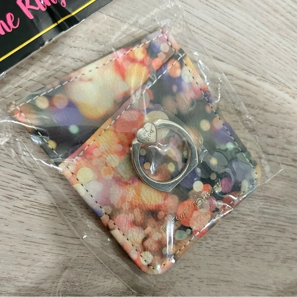NWT Betsey Johnson Adhesive Stick-On Cell Phone Ring Stand Wallet Card Holder